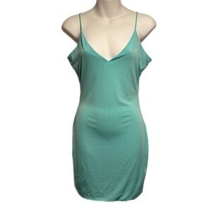 Love Tree Teal Speghetti Strap V-Neckline Form Fitting Dress